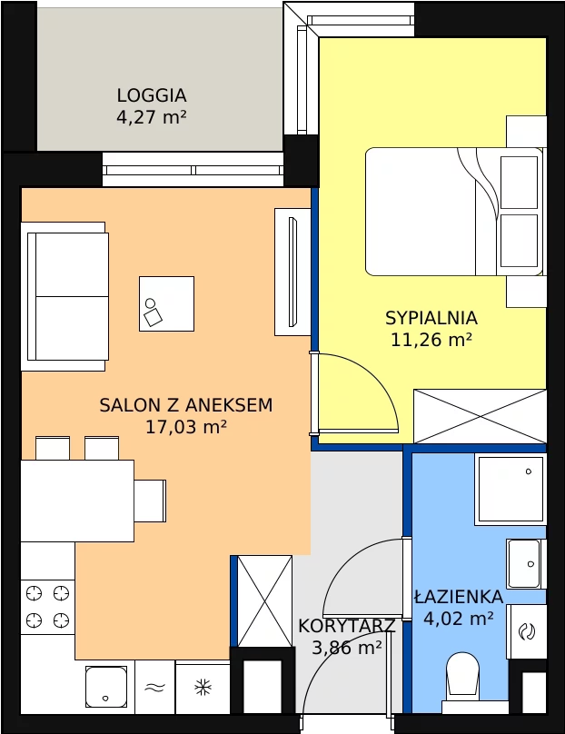 Zalety mieszkania 36.17 m², C/184