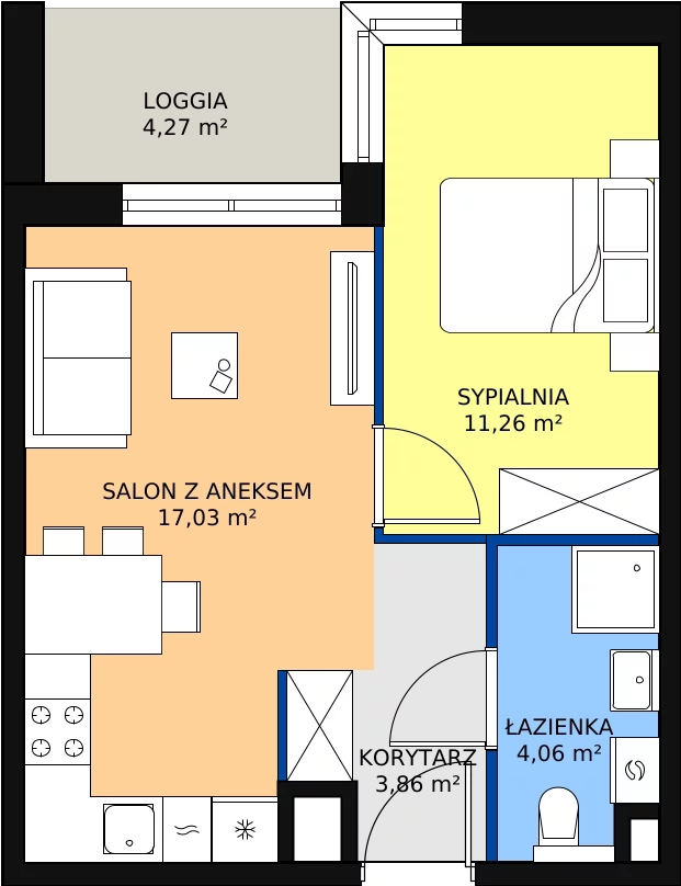 Zalety mieszkania 36.21 m², C/185