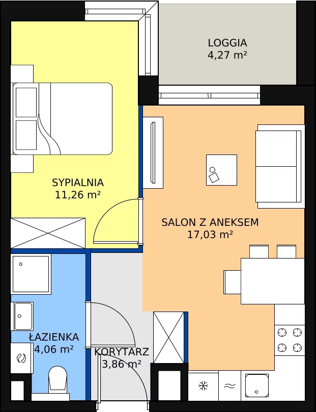Zalety mieszkania 36.21 m², C/190
