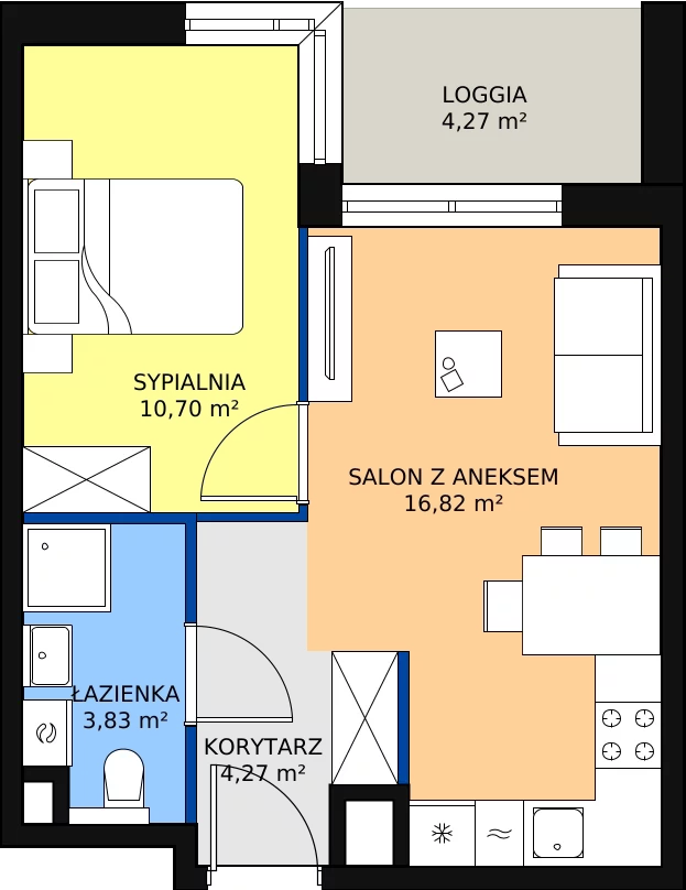 Zalety mieszkania 35.62 m², C/191