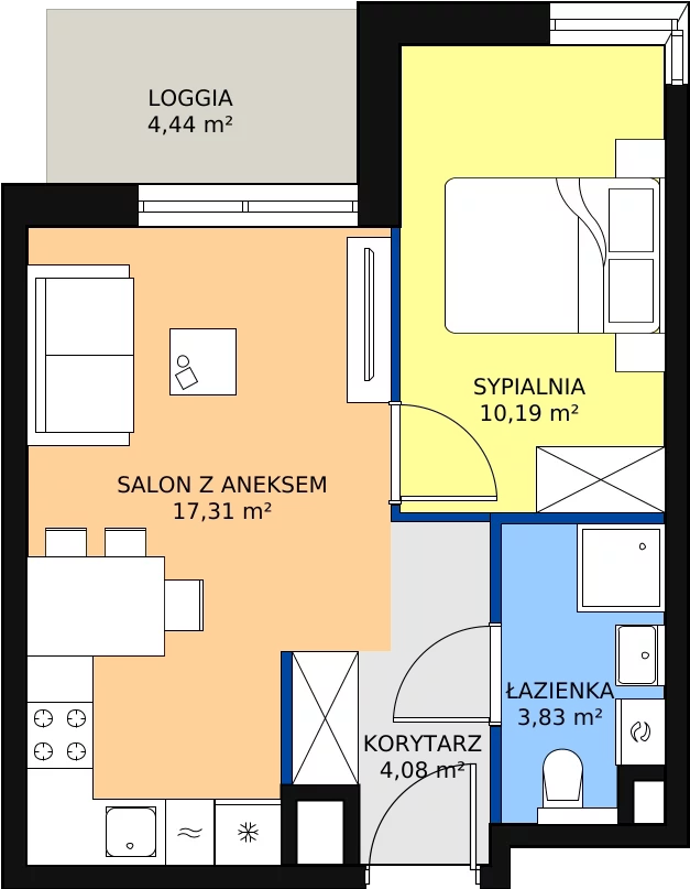 Zalety mieszkania 35.41 m², C/13