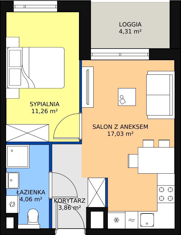 Zalety mieszkania 36.21 m², C/21