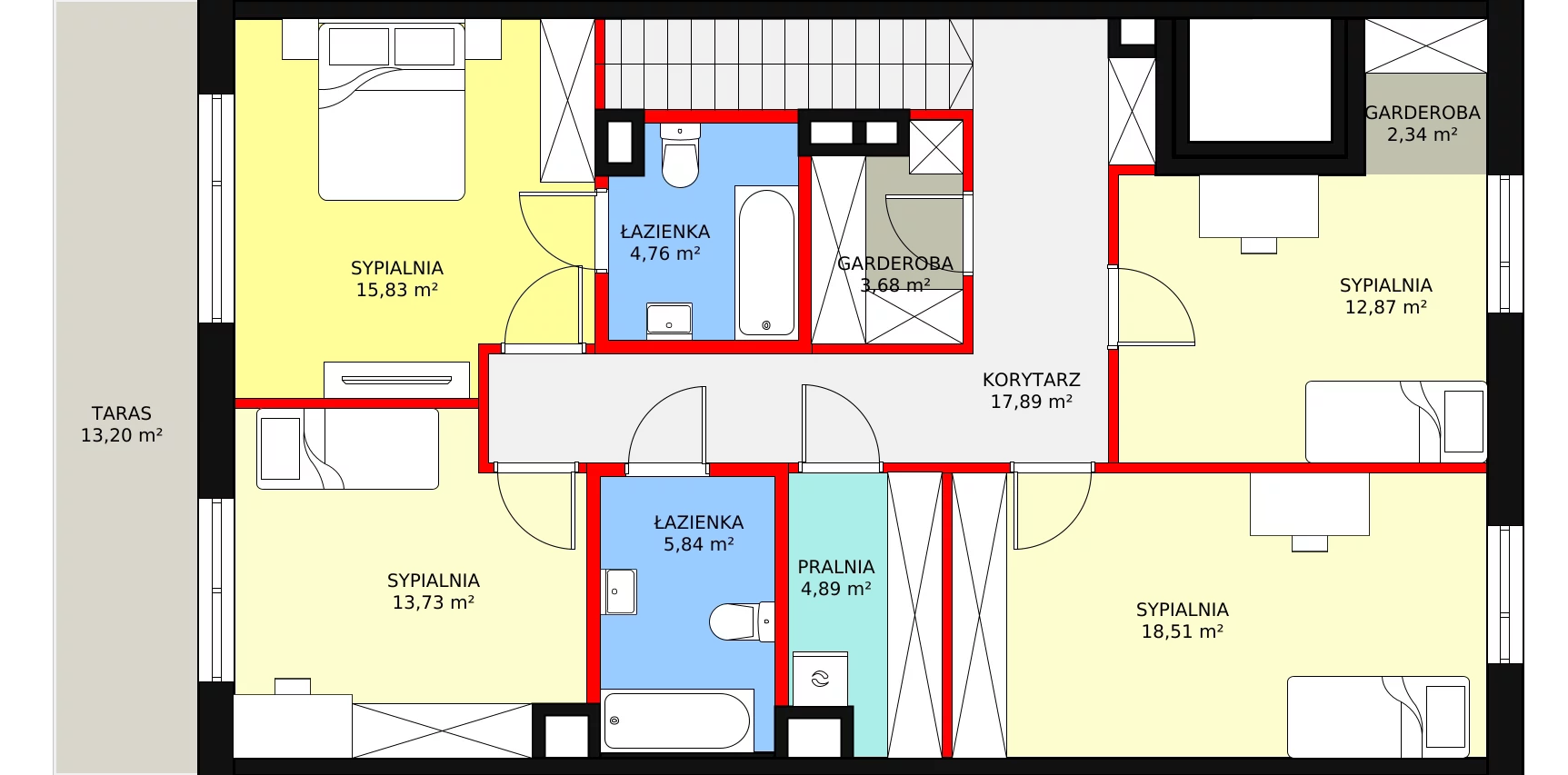 5 pokoi, apartament 163,68 m², piętro 1, oferta nr C/4, Apartamenty Białej Koniczyny, Warszawa, Mokotów, Stegny, ul. Białej Koniczyny 5