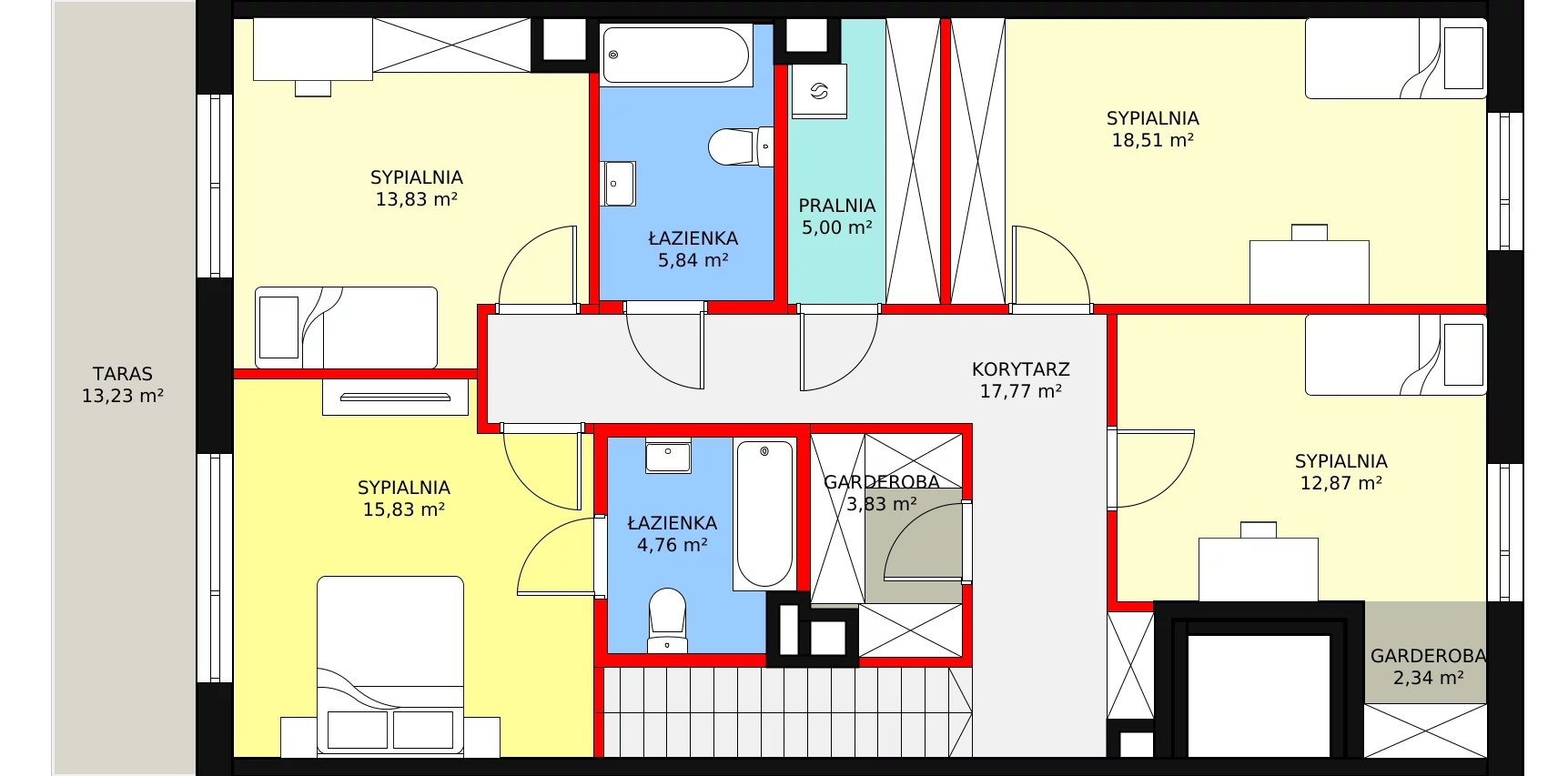 Apartament 164,60 m², piętro 1, oferta nr D/6, Apartamenty Białej Koniczyny, Warszawa, Mokotów, Stegny, ul. Białej Koniczyny 5