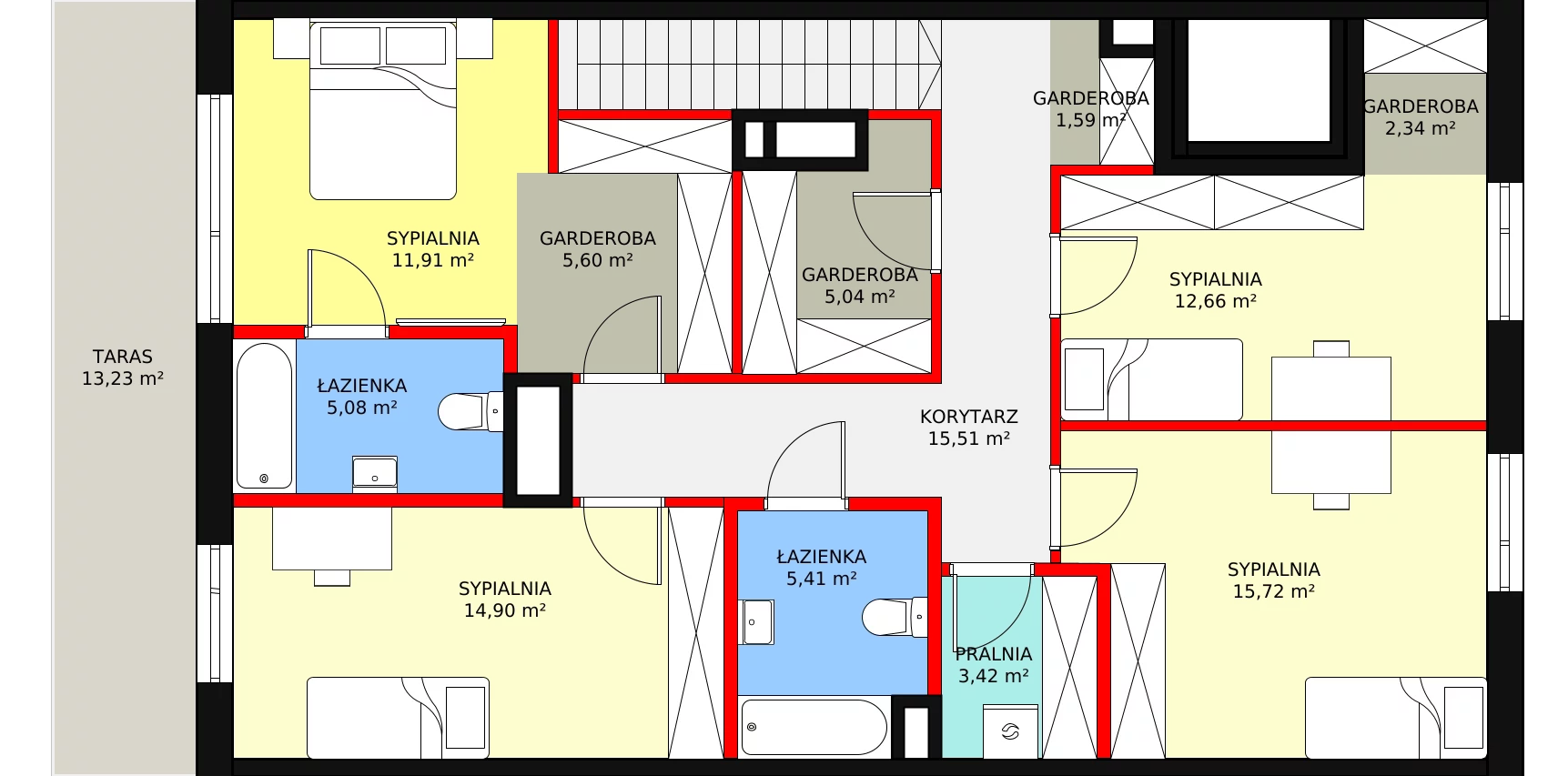 5 pokoi, apartament 160,21 m², piętro 1, oferta nr D/8, Apartamenty Białej Koniczyny, Warszawa, Mokotów, Stegny, ul. Białej Koniczyny 5