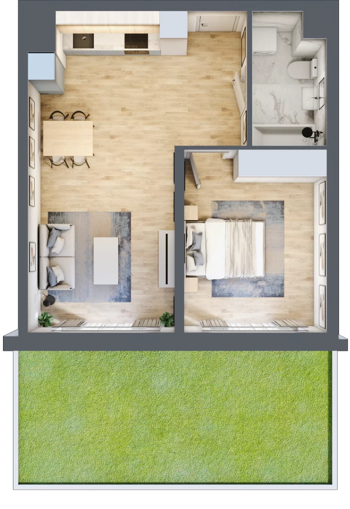 2 pokoje, mieszkanie 47,36 m², parter, oferta nr B/89, 29. Aleja, Kraków, Stare Miasto, Warszawskie, ul. Prandoty 10c / al. 29 Listopada