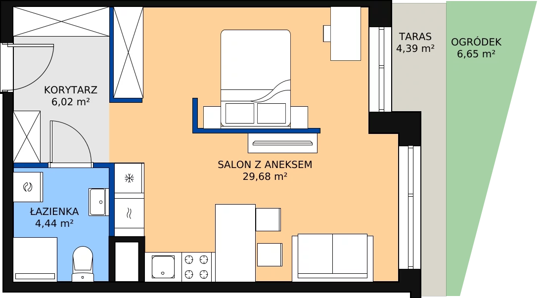 Zalety mieszkania 40.14 m², E/3