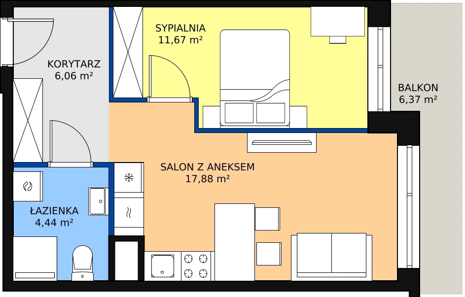 Zalety mieszkania 40.05 m², E/19