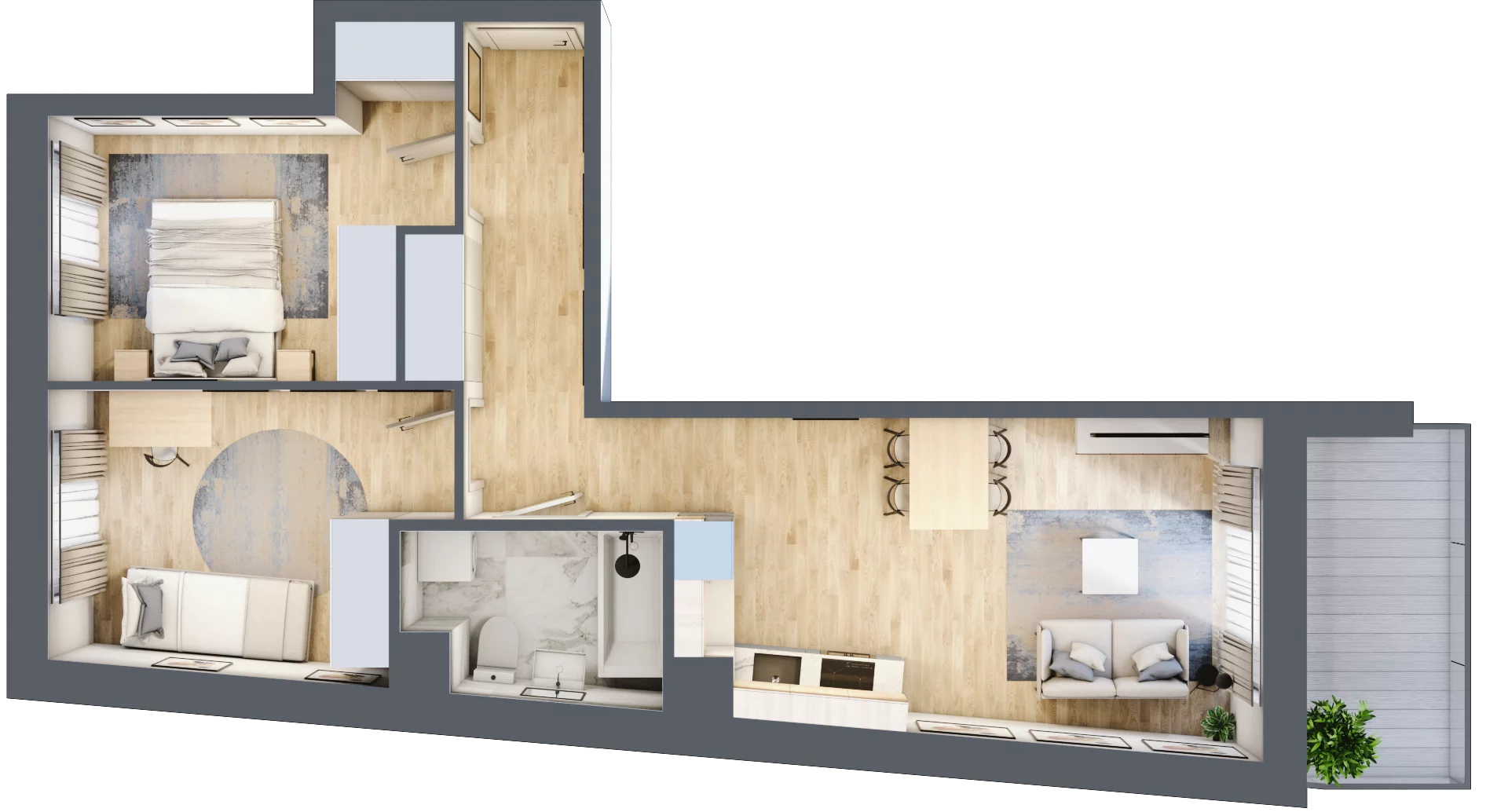 3 pokoje, mieszkanie 54,39 m², piętro 6, oferta nr E/28, 29. Aleja, Kraków, Stare Miasto, Warszawskie, ul. Prandoty 10c / al. 29 Listopada