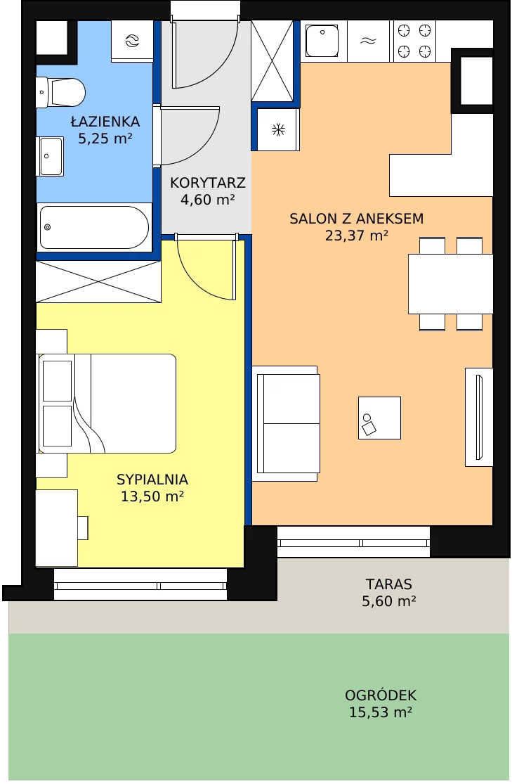 Zalety mieszkania 46.72 m², E/29
