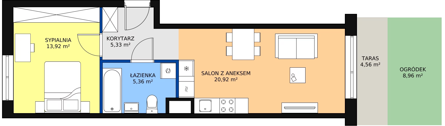 Zalety mieszkania 45.53 m², E/31