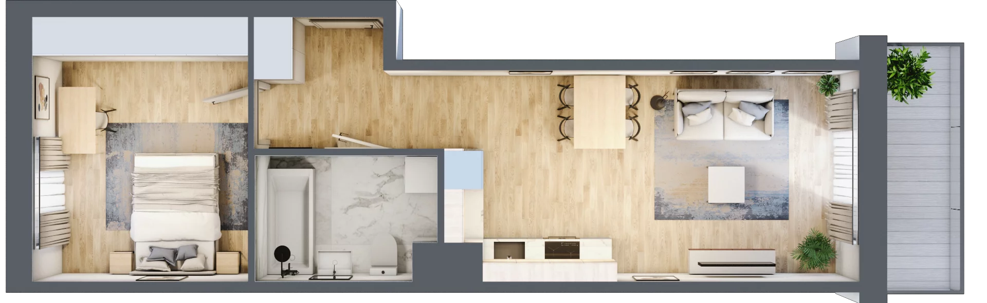 2 pokoje, mieszkanie 45,66 m², piętro 1, oferta nr E/34, 29. Aleja, Kraków, Stare Miasto, Warszawskie, ul. Prandoty 10c / al. 29 Listopada