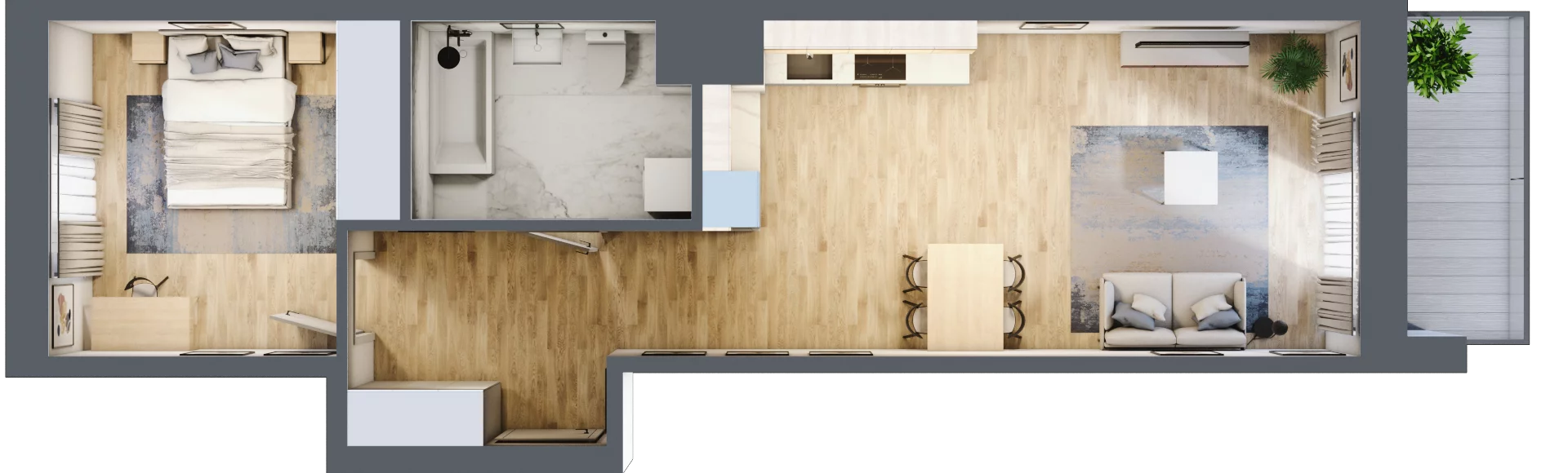 2 pokoje, mieszkanie 43,68 m², piętro 2, oferta nr E/35, 29. Aleja, Kraków, Stare Miasto, Warszawskie, ul. Prandoty 10c / al. 29 Listopada