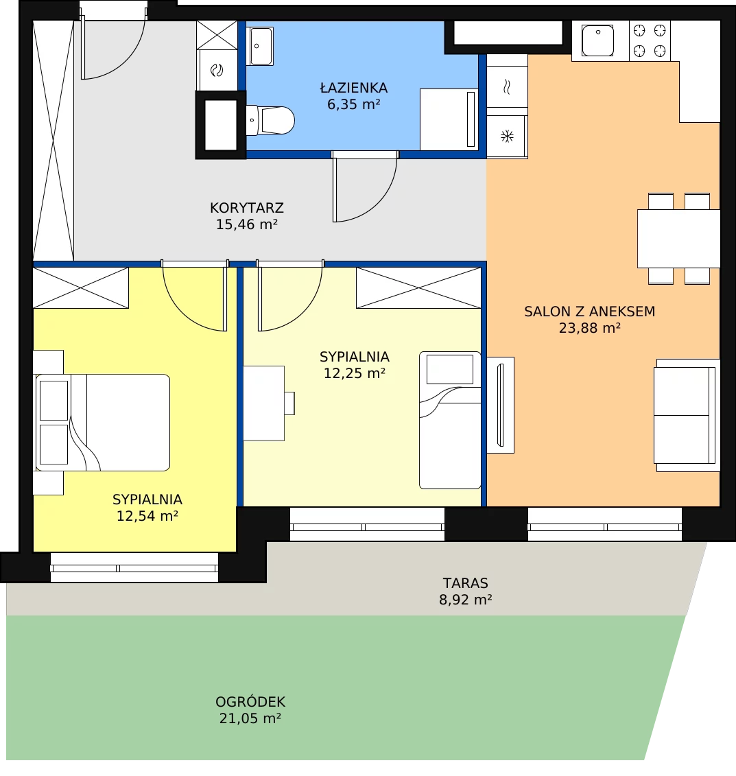 Zalety mieszkania 70.48 m², E/50