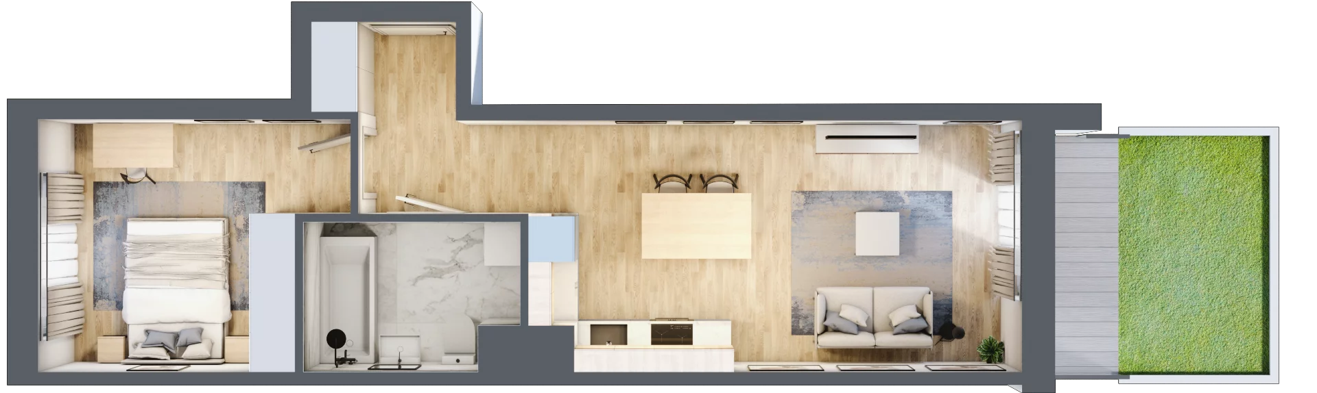 2 pokoje, mieszkanie 43,34 m², parter, oferta nr E/52, 29. Aleja, Kraków, Stare Miasto, Warszawskie, ul. Prandoty 10c / al. 29 Listopada