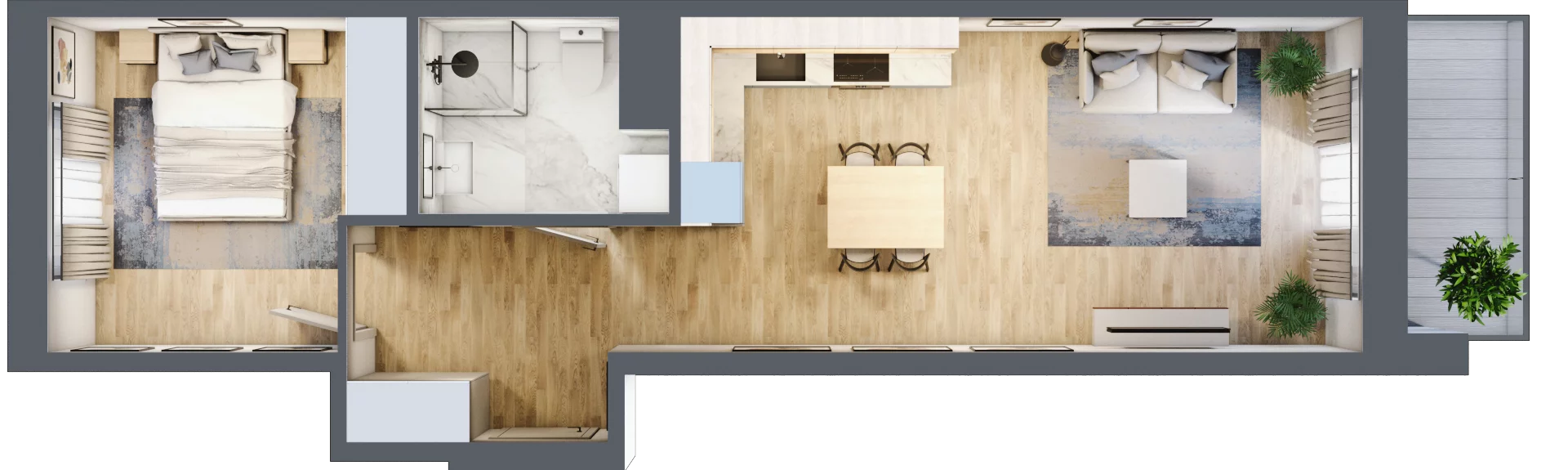 2 pokoje, mieszkanie 43,50 m², piętro 6, oferta nr E/73, 29. Aleja, Kraków, Stare Miasto, Warszawskie, ul. Prandoty 10c / al. 29 Listopada