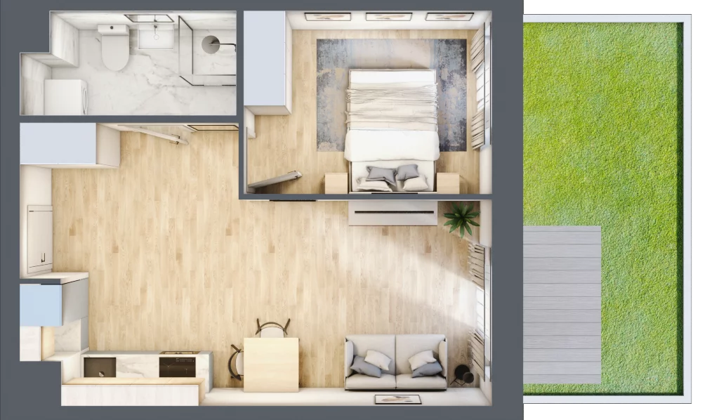 2 pokoje, mieszkanie 37,61 m², parter, oferta nr E/79, 29. Aleja, Kraków, Stare Miasto, Warszawskie, ul. Prandoty 10c / al. 29 Listopada