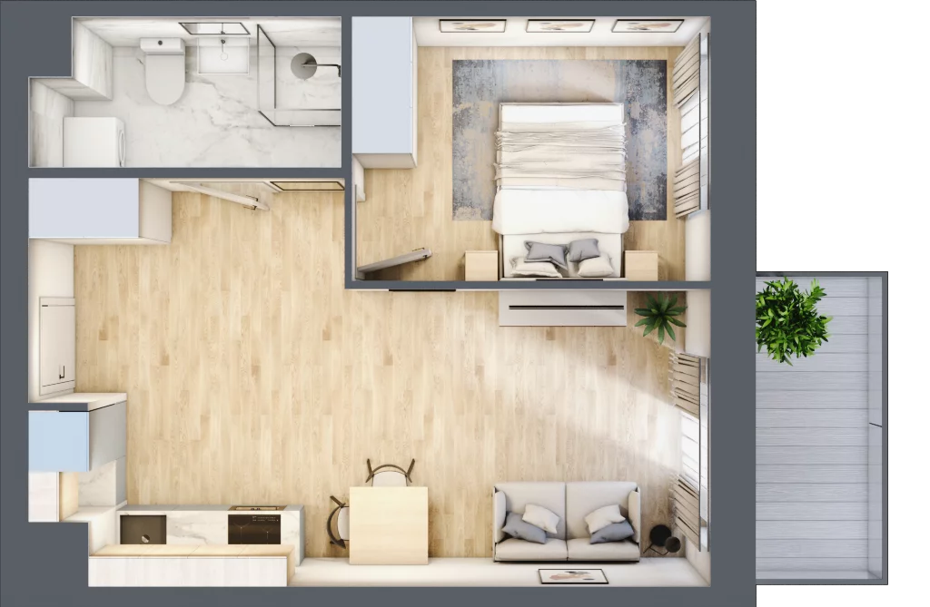 2 pokoje, mieszkanie 37,61 m², piętro 1, oferta nr E/86, 29. Aleja, Kraków, Stare Miasto, Warszawskie, ul. Prandoty 10c / al. 29 Listopada