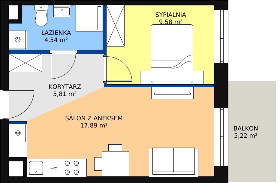 Zalety mieszkania 37.82 m², E/95