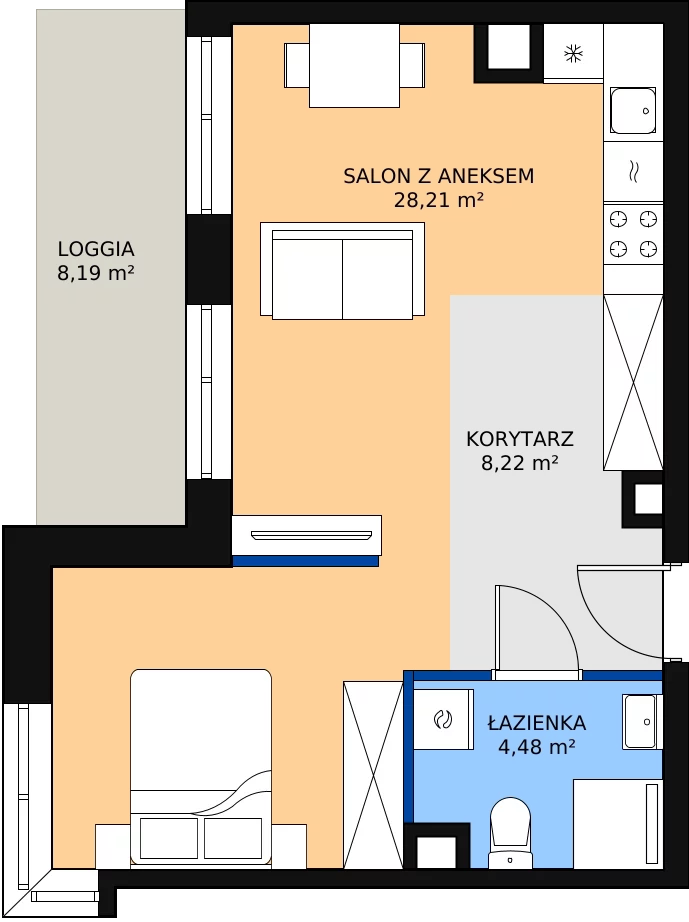 Zalety mieszkania 40.91 m², E/109
