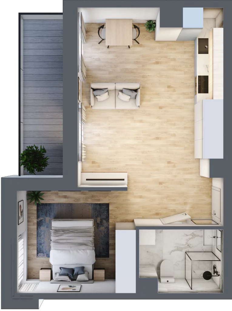 1 pokój, mieszkanie 40,91 m², piętro 3, oferta nr E/109, 29. Aleja, Kraków, Stare Miasto, Warszawskie, ul. Prandoty 10c / al. 29 Listopada