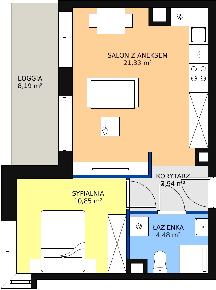 Zalety mieszkania 40.6 m², E/119