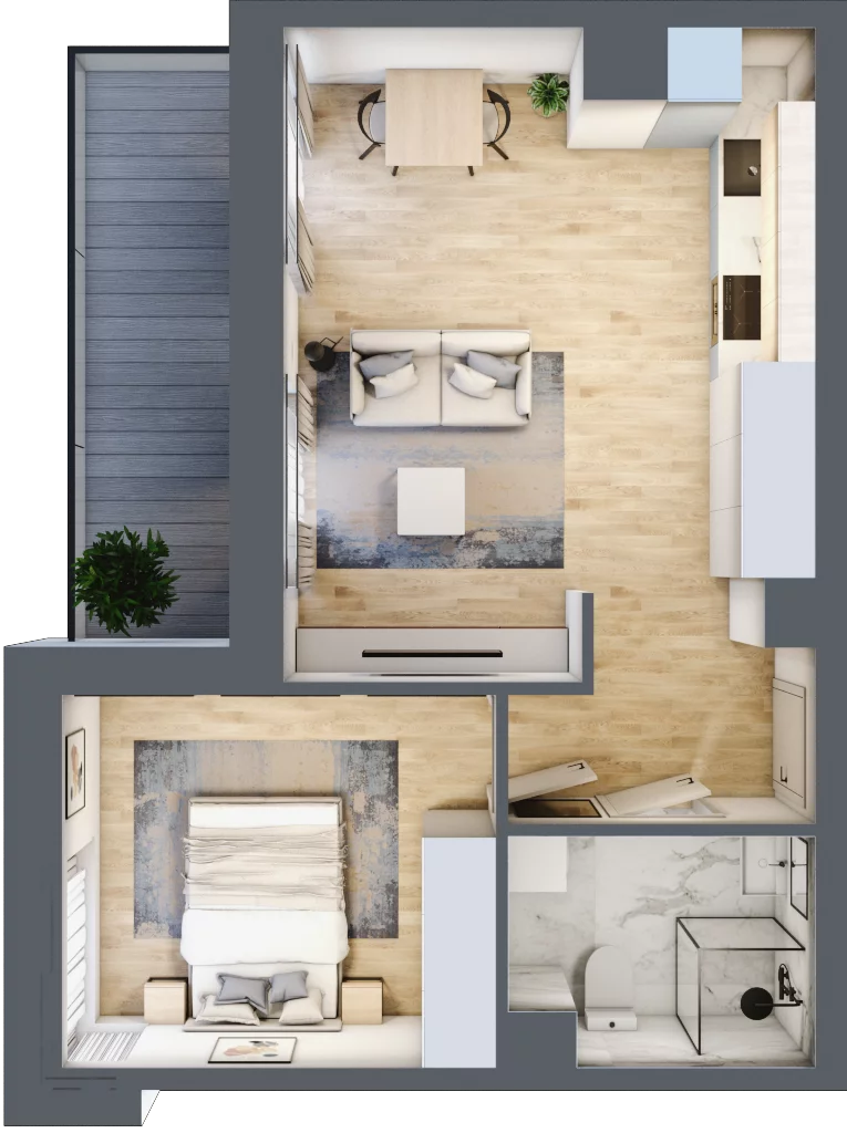 2 pokoje, mieszkanie 40,60 m², piętro 4, oferta nr E/119, 29. Aleja, Kraków, Stare Miasto, Warszawskie, ul. Prandoty 10c / al. 29 Listopada