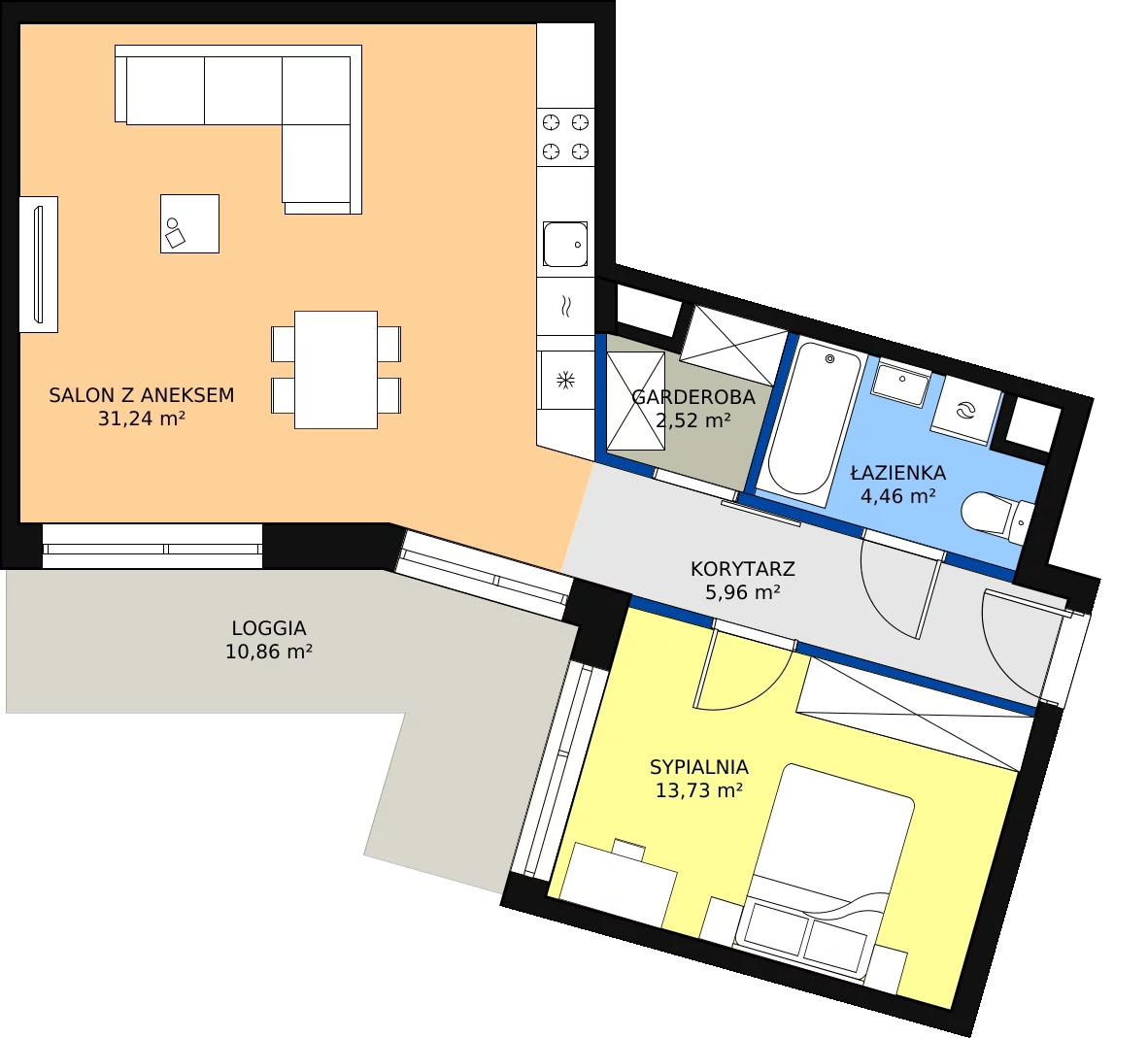 Zalety mieszkania 57.91 m², E/130