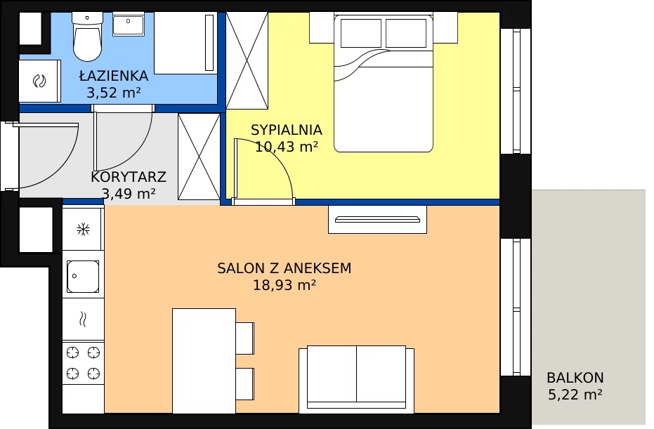 Zalety mieszkania 36.37 m², E/144