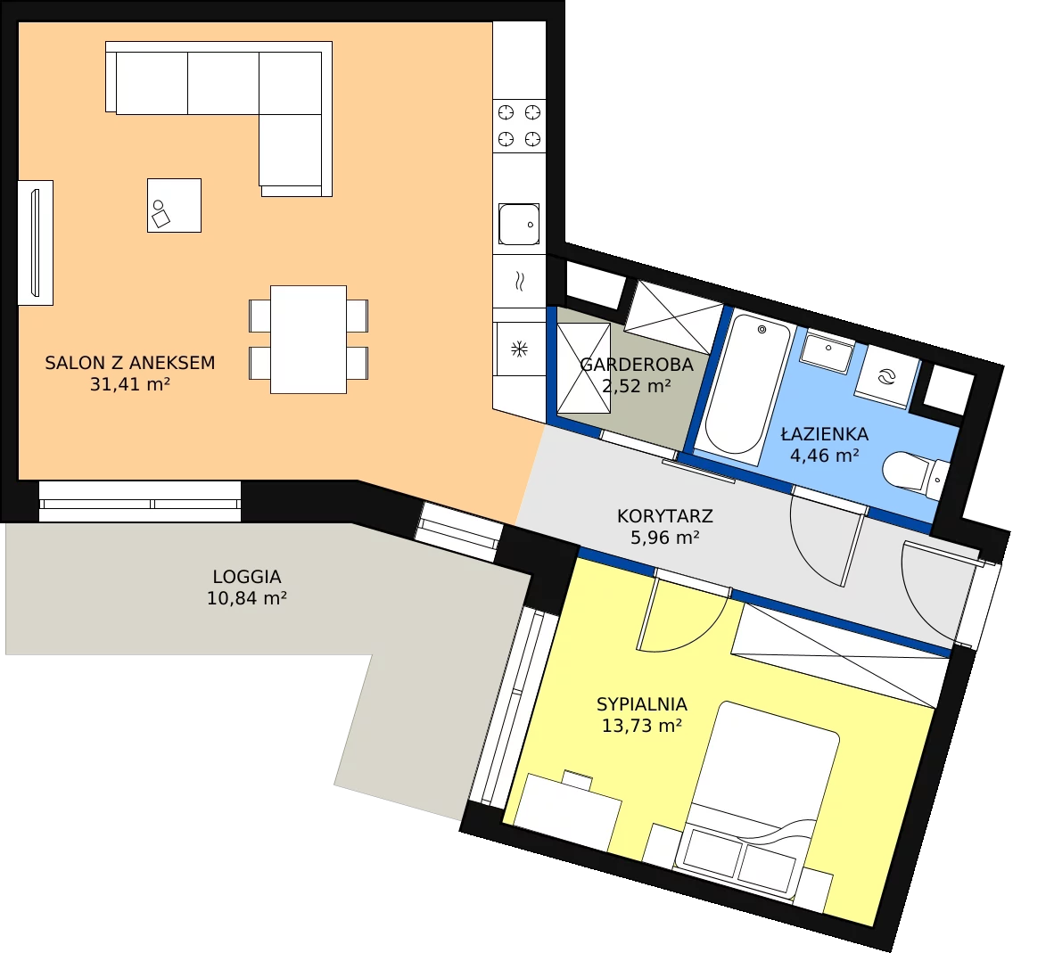 Zalety mieszkania 58.08 m², E/148