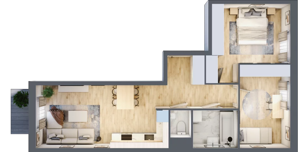 3 pokoje, mieszkanie 58,92 m², piętro 4, oferta nr B/110, Osiedle Międzyleska, Wrocław, Tarnogaj, Krzyki, ul. Międzyleska 6b