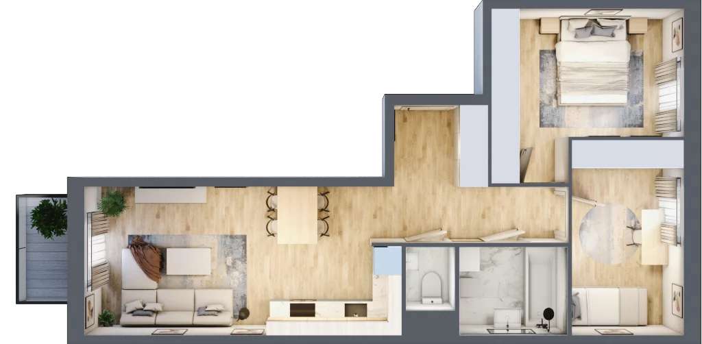 3 pokoje, mieszkanie 58,74 m², piętro 5, oferta nr B/134, Osiedle Międzyleska, Wrocław, Tarnogaj, Krzyki, ul. Międzyleska 6b