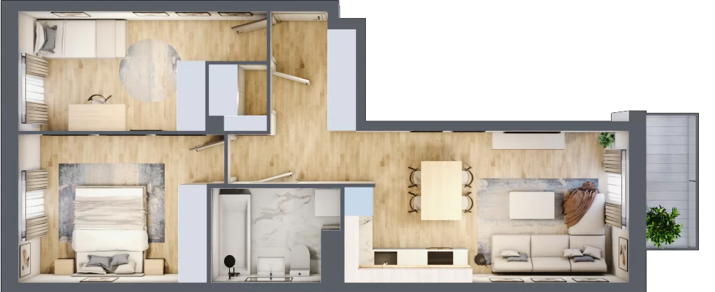 3 pokoje, mieszkanie 57,00 m², piętro 3, oferta nr B/183, Osiedle Międzyleska, Wrocław, Tarnogaj, Krzyki, ul. Międzyleska 6b
