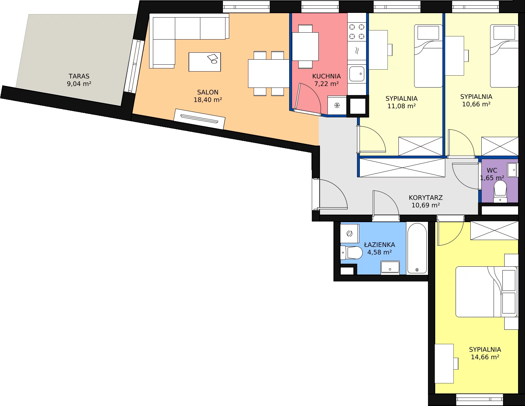 Zalety mieszkania 78.94 m², B/195