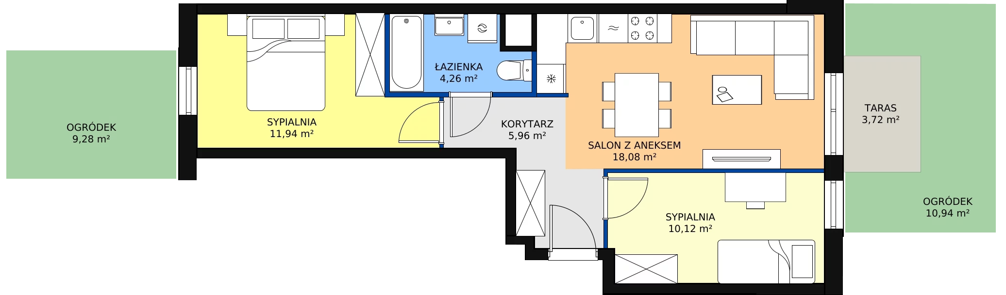 Zalety mieszkania 50.36 m², B/214