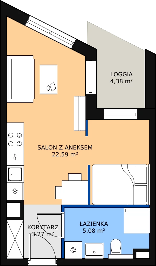 Zalety apartamentu 30.94 m², A/2