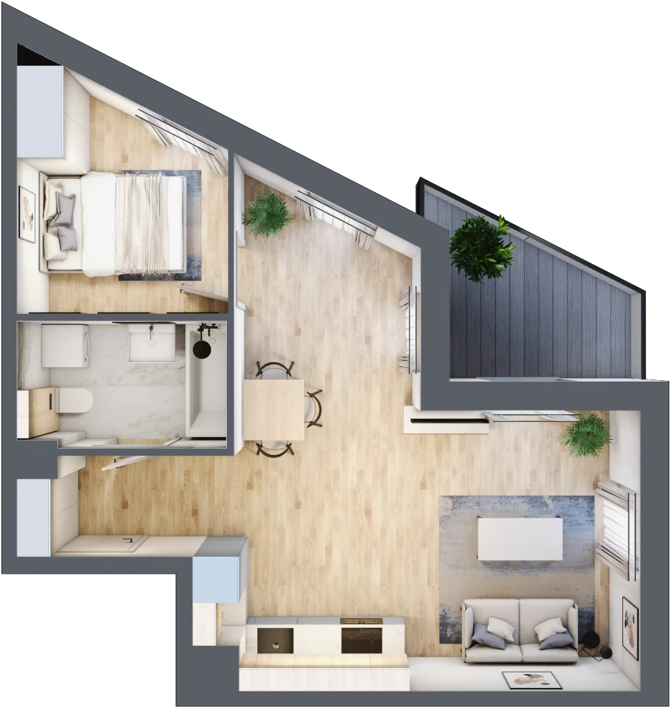 2 pokoje, apartament 42,16 m², piętro 1, oferta nr A/3, Apartamenty Park Matecznego, Kraków, Podgórze, Mateczny, ul. Rydlówka 5