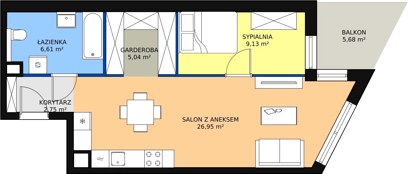 Zalety apartamentu 50.48 m², A/10
