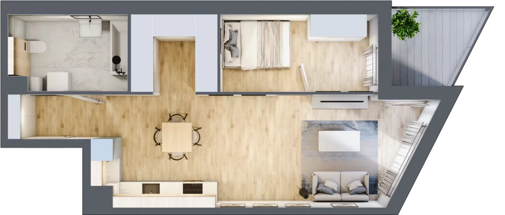 2 pokoje, apartament 50,48 m², piętro 2, oferta nr A/10, Apartamenty Park Matecznego, Kraków, Podgórze, Mateczny, ul. Rydlówka 5