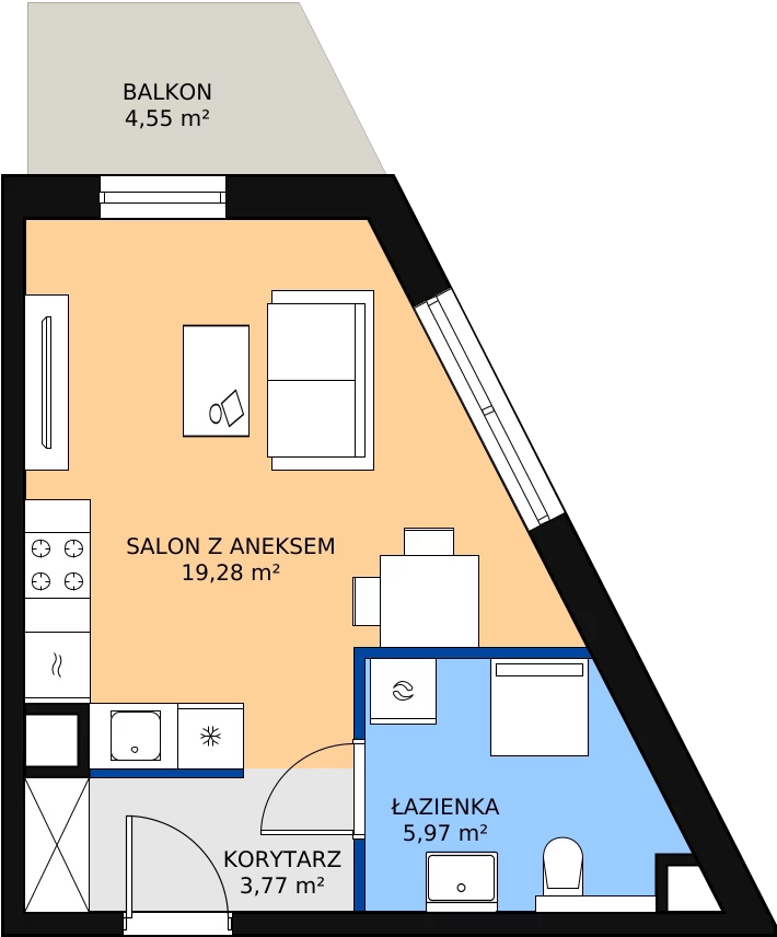 Zalety apartamentu 29.02 m², A/16