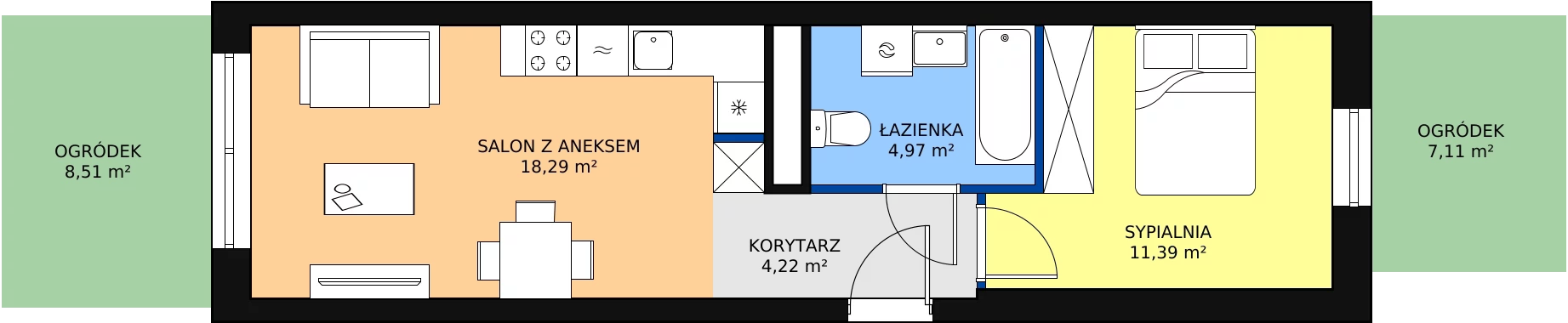 Zalety apartamentu 38.87 m², B/4