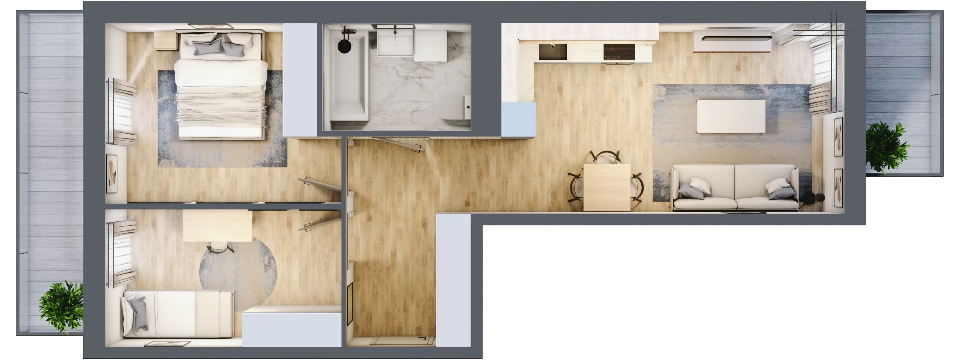 3 pokoje, apartament 55,26 m², piętro 2, oferta nr B/8, Apartamenty Park Matecznego, Kraków, Podgórze, Mateczny, ul. Rydlówka 5