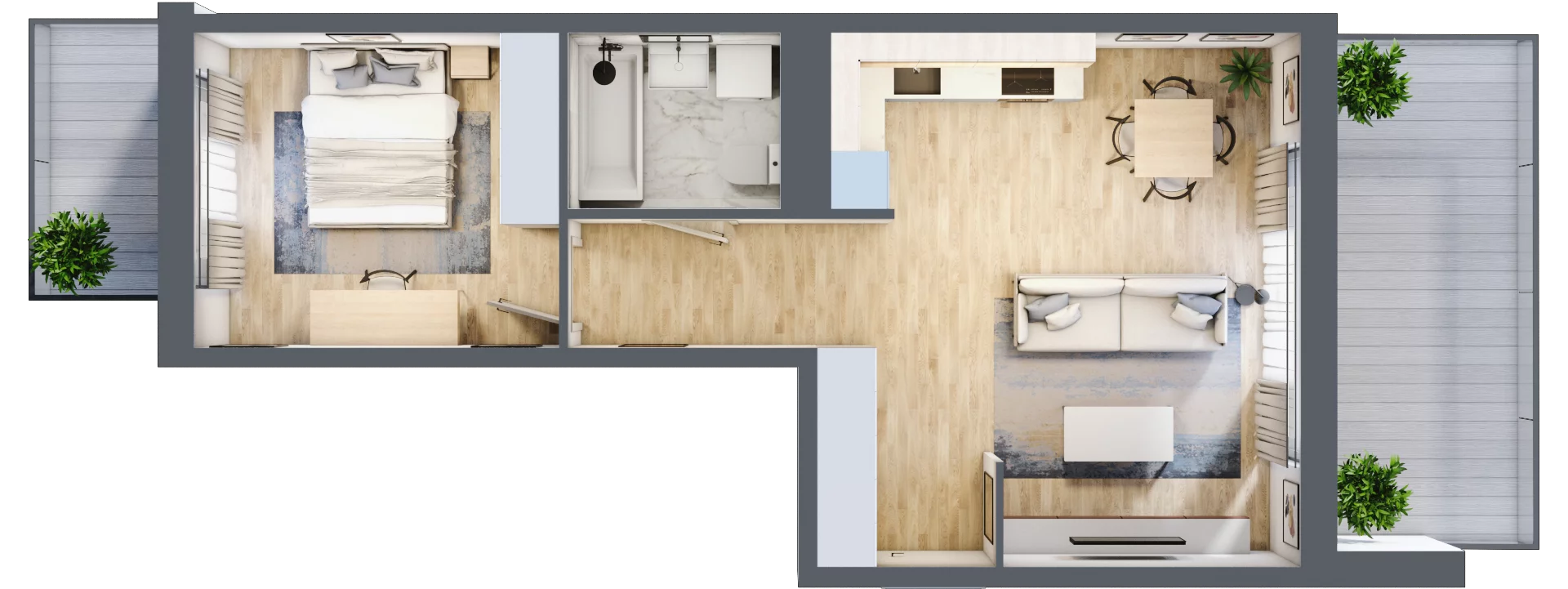 2 pokoje, apartament 47,75 m², piętro 5, oferta nr B/21, Apartamenty Park Matecznego, Kraków, Podgórze, Mateczny, ul. Rydlówka 5