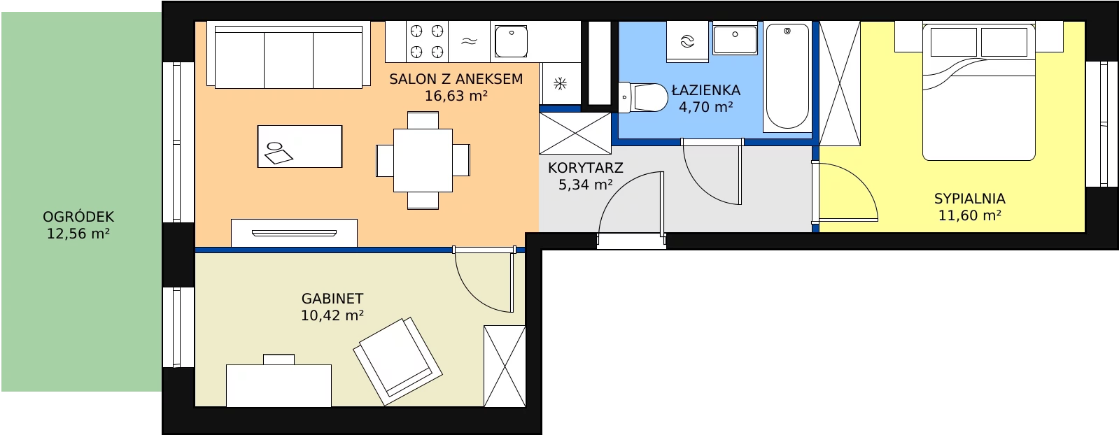 Zalety apartamentu 48.69 m², B/24