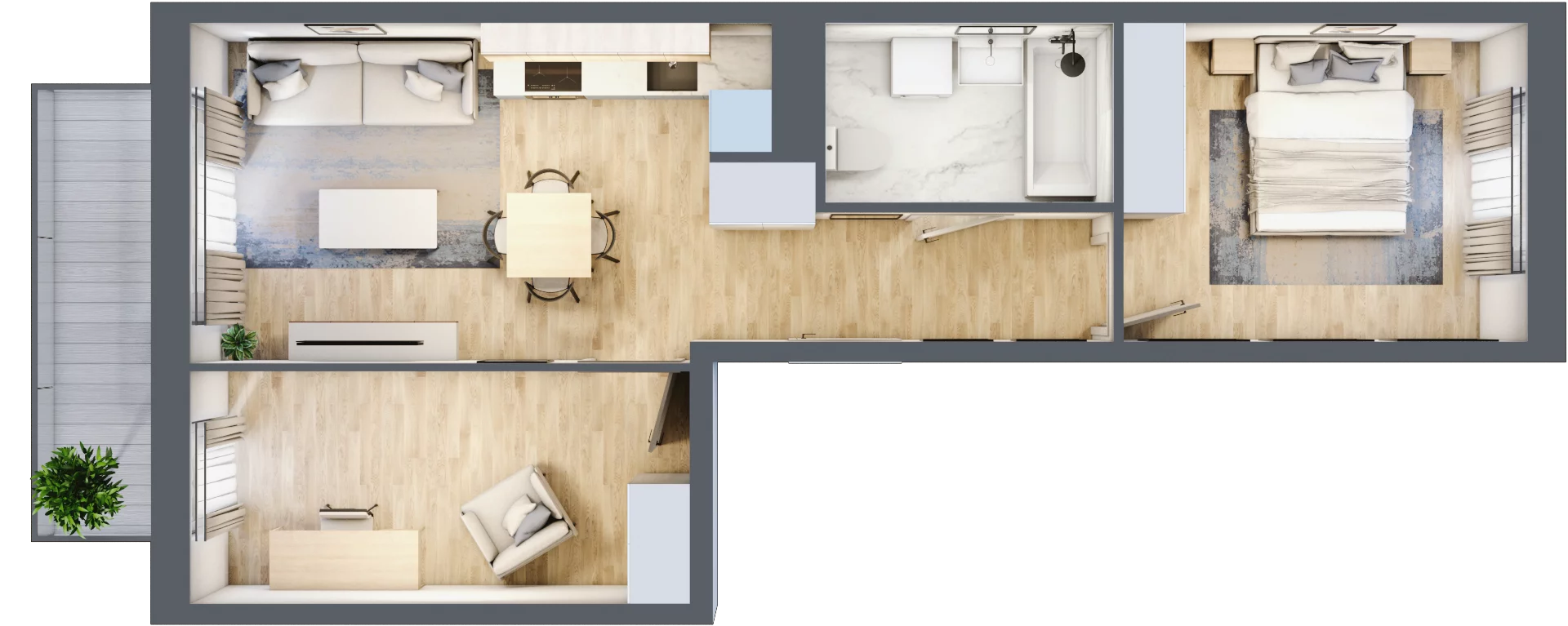 3 pokoje, apartament 49,87 m², piętro 1, oferta nr B/27, Apartamenty Park Matecznego, Kraków, Podgórze, Mateczny, ul. Rydlówka 5