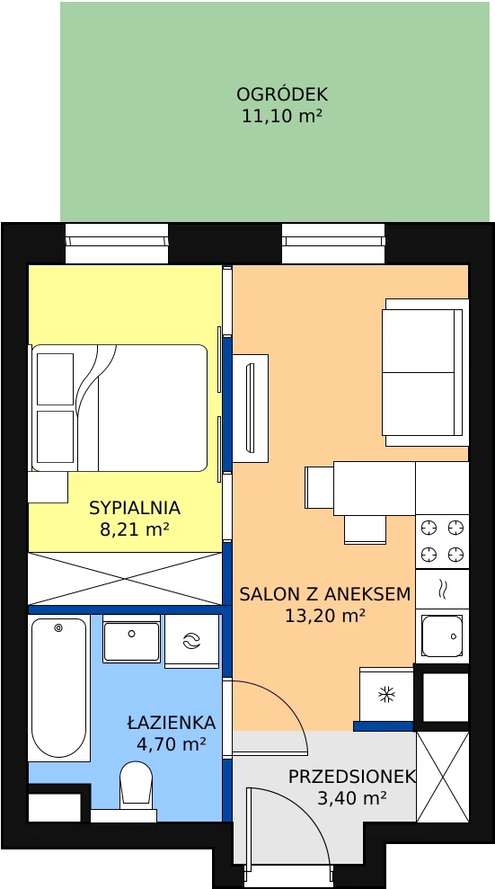 Zalety apartamentu 29.51 m², B/44