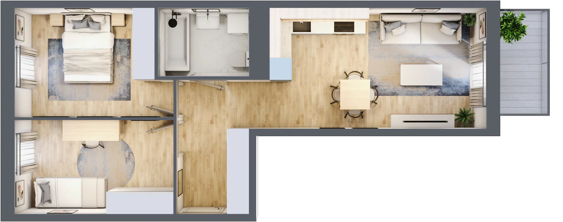 3 pokoje, apartament 54,85 m², piętro 3, oferta nr B/54, Apartamenty Park Matecznego, Kraków, Podgórze, Mateczny, ul. Rydlówka 5
