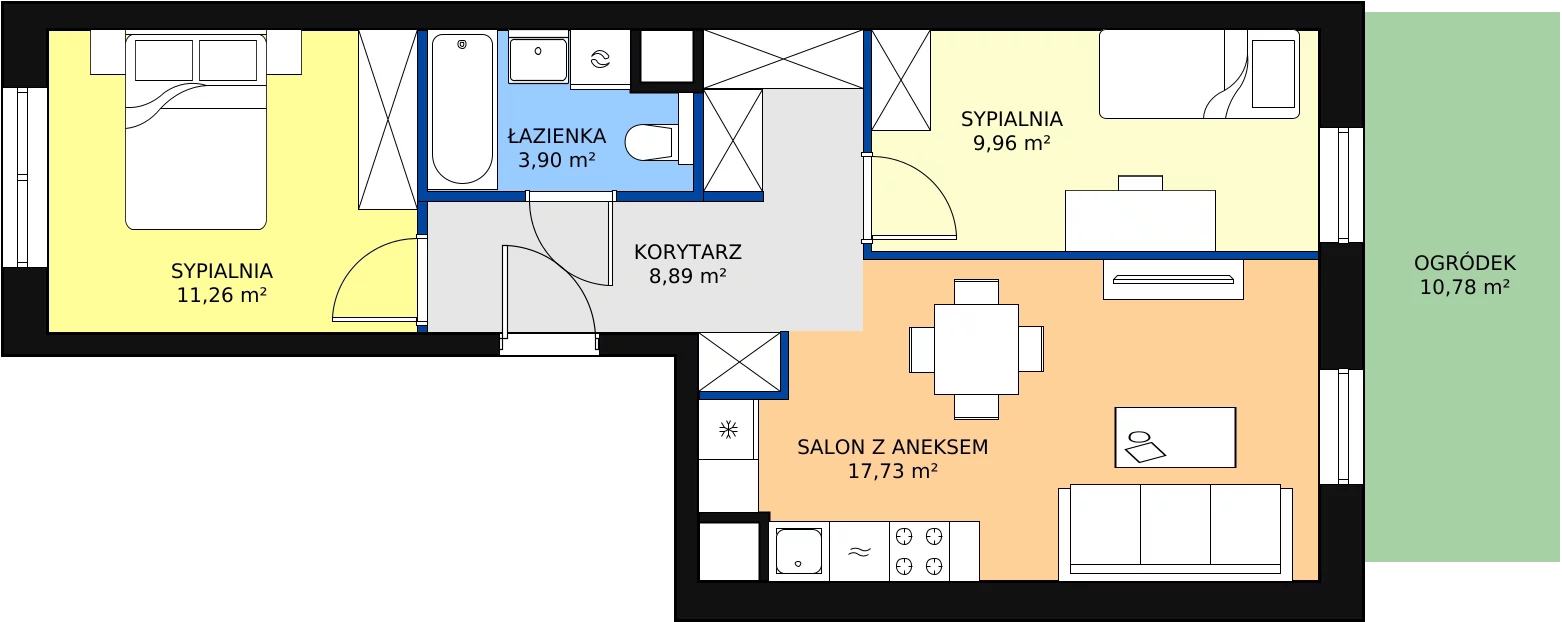 Zalety apartamentu 51.74 m², B/69