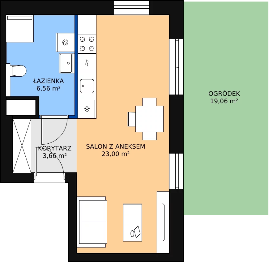 Zalety apartamentu 33.22 m², B/70