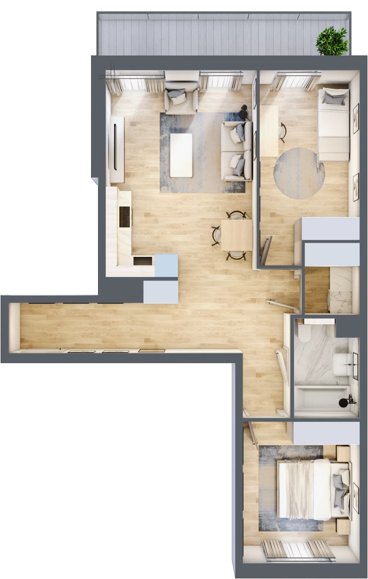 3 pokoje, apartament 66,39 m², piętro 2, oferta nr B/77, Apartamenty Park Matecznego, Kraków, Podgórze, Mateczny, ul. Rydlówka 5